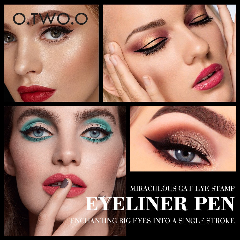 Eyeliner Stamp Black Liquid Eyeliner Pen Waterproof Fast Dry Double-ended Eye Liner Pencil Make-up for Women